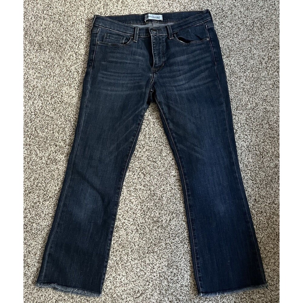 Women's Banana Republic Medium Wash Cropped Flare Jeans, Size 27 Short